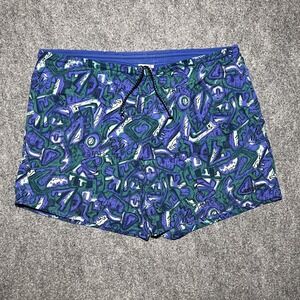 VTG Speedo Swim Trunks Blue Abstract Psychedelic Print Retro Shorts 90s Men L